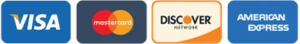 Visa Mastercard Amex Discover accepted
